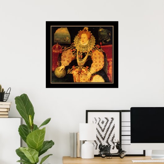 ポスター有名なヴィンテージエリザベス1世イギリス ポスター (ホームオフィス)