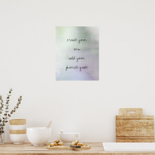 ポスター水の色に独自の引用文を作成 ポスター (キッチン)