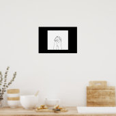 ポスター白黒の持ち手 ポスター (キッチン)