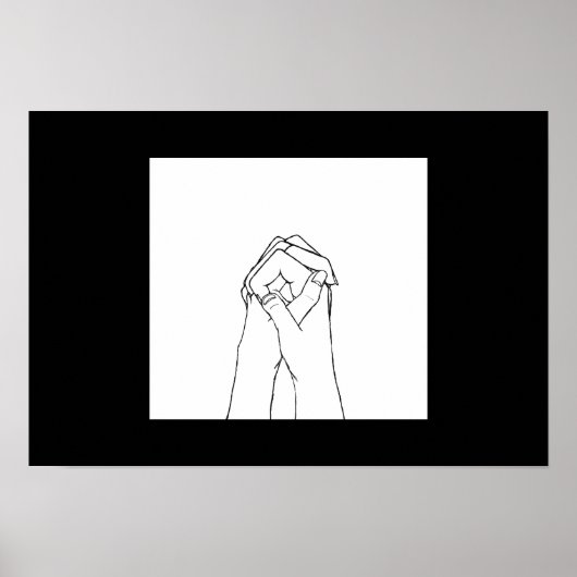 ポスター白黒の持ち手 ポスター (正面)