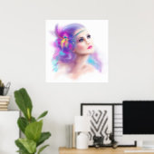 ポスター美しい女性ポートレート ポスター (ホームオフィス)