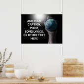 ポスター背景ハンドホールディンググローブ ポスター (キッチン)