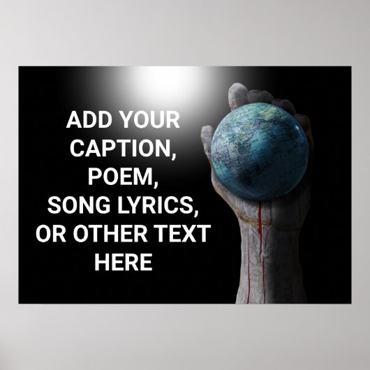 ポスター背景ハンドホールディンググローブ ポスター (正面)