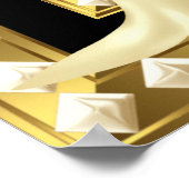 ポスター誕生日金ゴールドブラックハイヒールドレス ポスター (角)