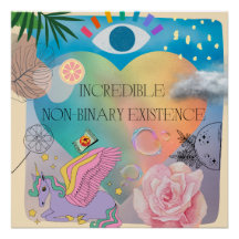 ポスター非バイナリー・トランスジェンダー・ユニコーン