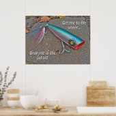 ポスター魚釣りルアー「水に連れて行って…」 ポスター (キッチン)