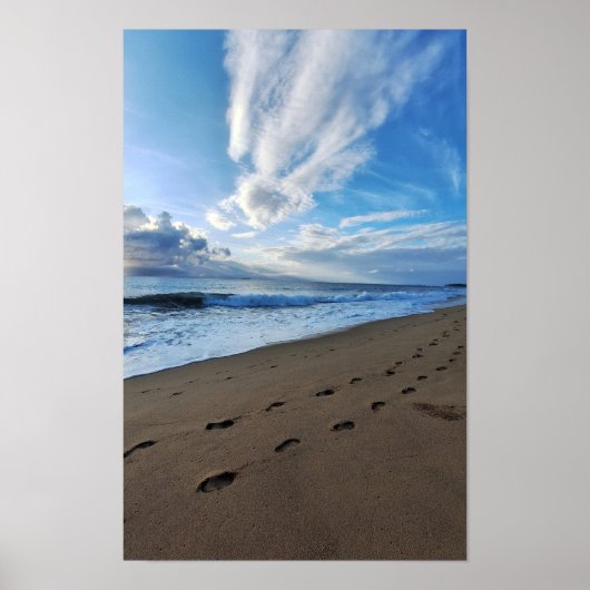 ポスター013 – 砂の足プリント ポスター (正面)