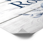 ポスター12 x 12シックなファームハウスブルー/ホワイトフローラ2 ポスター (角)