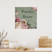 ポスター12 x 12ヴィンテージフローラ洗い場 ポスター (キッチン)