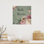 ポスター12 x 12ヴィンテージフローラ浴室 ポスター (キッチン)
