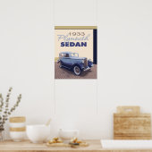 ポスター16x20 1933プリマスセダンアンティーク車 ポスター (キッチン)