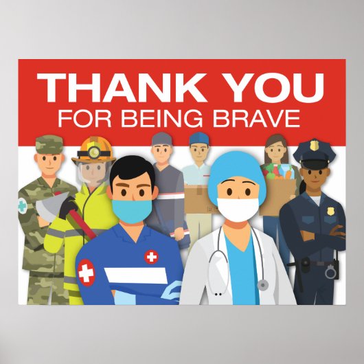 ポスター18x24勇気を持ってくれてありがとう ポスター (正面)