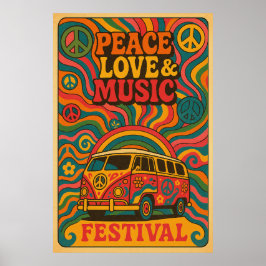 ポスター3，平和，愛と音楽，ヴィンテージ ポスター