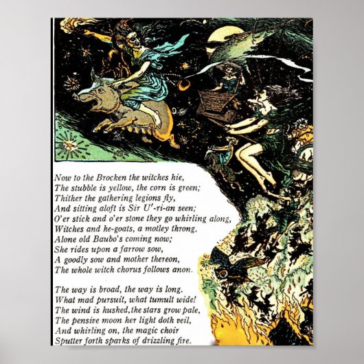ポスター8x10ヴィンテージイラストレーションウィッチファウスト ポスター (正面)