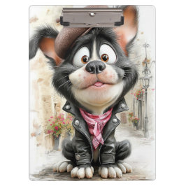 ポスター かわいい反抗的な子犬 クリップボード