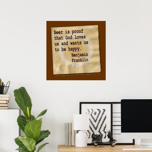 ポスター、アート – ビールはプルーフ ポスター (ホームオフィス)