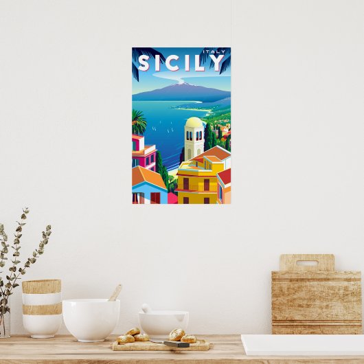 ポスター – イタリア，シチリアへの旅行 (キッチン)