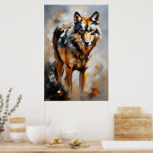 ポスター |イベリアンウルフ |油彩画スタイル (キッチン)