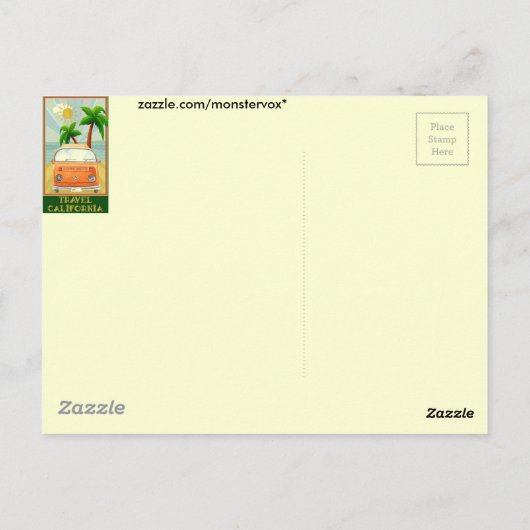 ポスター:カリフォルニア旅行 ポストカード (裏面)