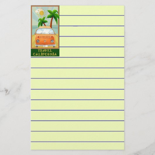 ポスター:カリフォルニア旅行 便箋 (正面)