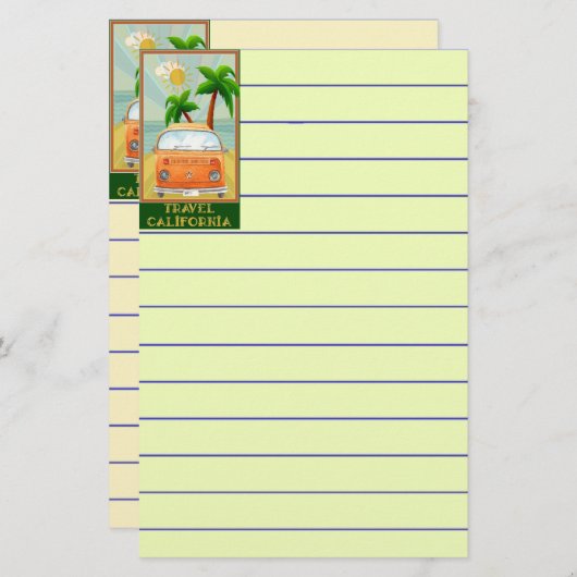 ポスター：カリフォルニア旅行 便箋 (正面/裏面)