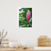 ポスター、ジャマイカの美しいピンクの花 ポスター (キッチン)