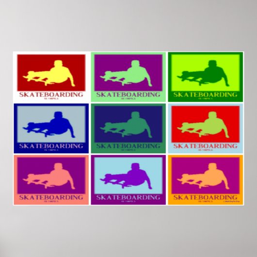 ポスター – スケートボードポップ・アートのオリンピックアートウォールアート (正面)