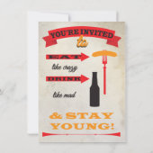 ポスター スタイル 50歳の誕生日 お祝い 招待状 (裏面)