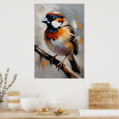 ポスター |スパロー |油彩画スタイル (キッチン)