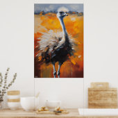 ポスター |ダチョウ |油彩画スタイル (キッチン)