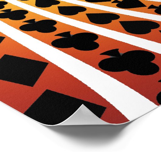 ポスター:トランプのポーカーカードスーツ螺旋:ブラックジャック ポスター (角)