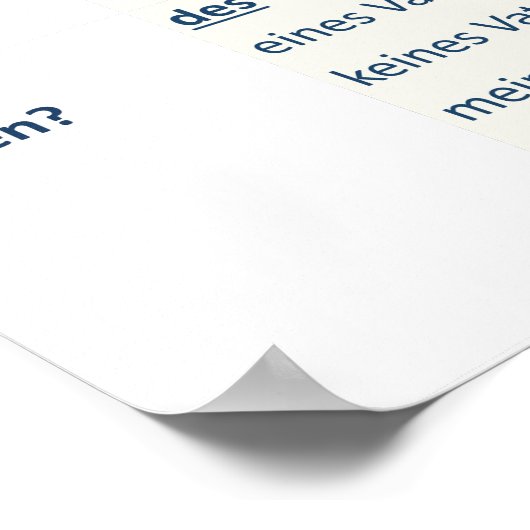 ポスター – ノメンデクリネーション(N-A-D-G / m-f-n-pl) (角)