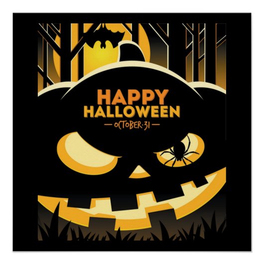 ポスター/ハッピーハローウィンJack-o-Lantern ポスター (正面)