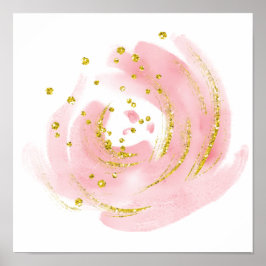 ポスター ピンクのバラの花芽