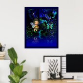 ポスター ファンタジーアート 星 天使 ガール (ホームオフィス)