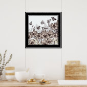 ポスター – フローラと蝶 (キッチン)