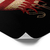 ポスター – ブラック – ギターアメリカ国旗 – ブラック (角)