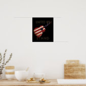 ポスター – ブラック – ギターアメリカ国旗 – ブラック (キッチン)