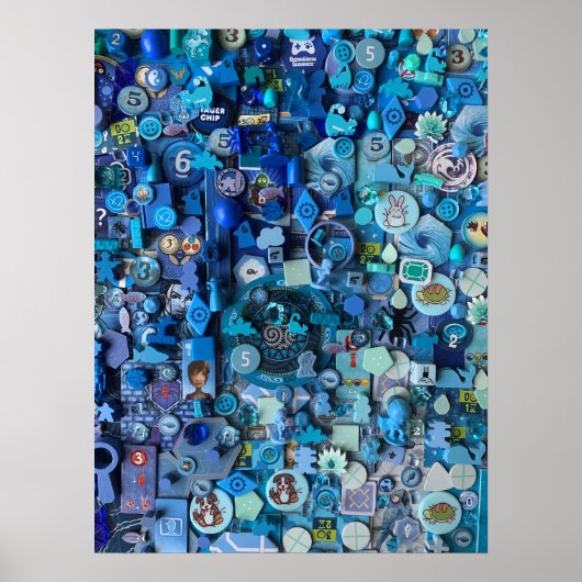 ポスター：ブルーボードゲームコンポーネント ポスター (正面)