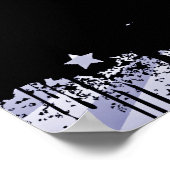 ポスター/プリントグランジパーティー群集シルエットインディゴ ポスター (角)