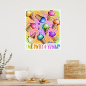 ポスター、プリントポップ・アートの- Art Ice Cream Cones ポスター (キッチン)