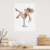 ポスター、プリント – マルティニガラスの女の子、オリビア ポスター (キッチン)