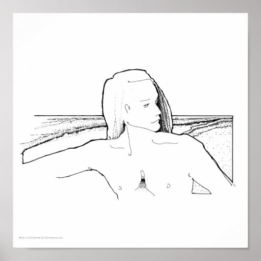 ポスター/プリント:「長髪の男/風景」 ポスター (正面)