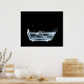 ポスター/プリントX線スケルトンバスブラックブルー ポスター (キッチン)