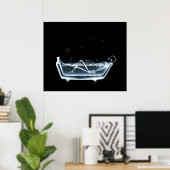 ポスター/プリントX線スケルトンバスブラックブルー ポスター (ホームオフィス)