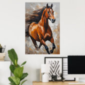 ポスター |ホース |油彩画スタイル (ホームオフィス)