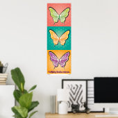 ポスター – ポップ・アートの蝶 – Buellton.Art (ホームオフィス)