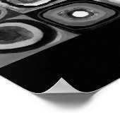 ポスター – モノクロ – カンディンスキー – 同心円 (角)