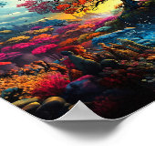 ポスター – レインボーカラフルアートワークの木 (角)