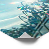 ポスター – レインボー付き自転車 (角)